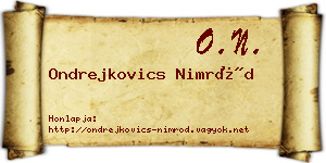 Ondrejkovics Nimród névjegykártya